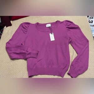 Pink Rose Sweater Balloon sleeve style # 3S26371 Radiant Orchard Size XL NWT